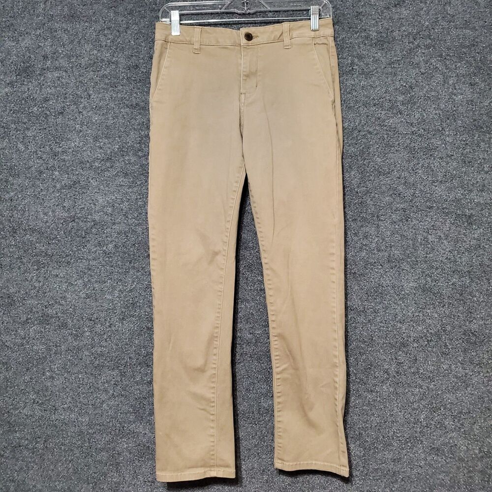 RSQ Slim Khaki Tan Pants Youth Size 18 Skate Outdoor Slash Pockets Slacks School